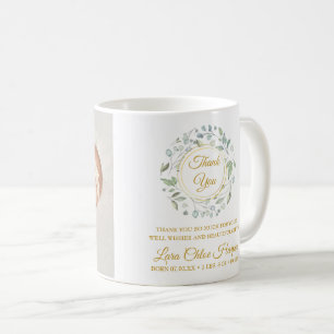 Baby Foto Grönska Guld Tack Kaffemugg