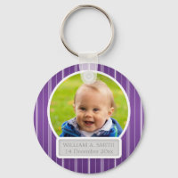 Baby-foto med Namn Elegant Rand Lila