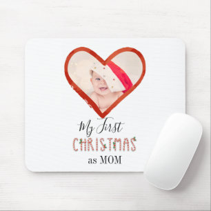 Baby Foto Min Första Jul Som Mamma Kärlek Hjarta Musmatta