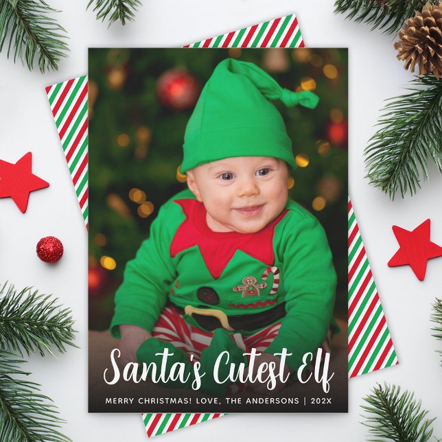 Baby Foto Santa's Sötaste Tomte Script Rolig Jul Julkort (Skapare uppladdad)