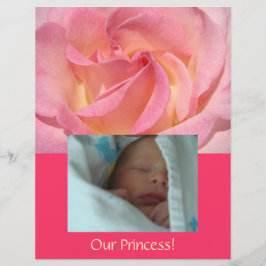Baby Foto Scrapbook papper Rosa Ros Vår Prinsessa