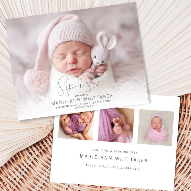 Baby Foto Sip'n'See Annonseringsinbjudan Inbjudningar (Skapare uppladdad)