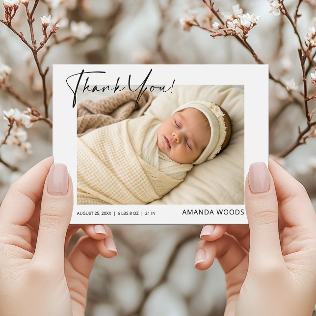 Baby Foto Tack Födelse Annonsering Postkort Vykort (Skapare uppladdad)