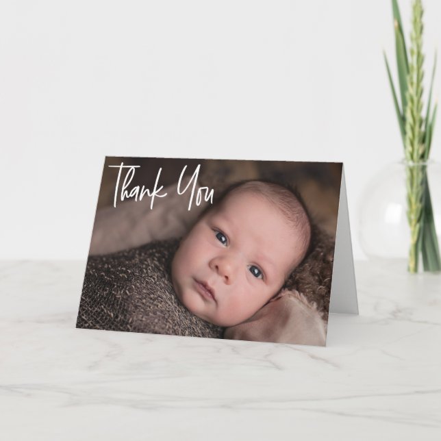 Baby Foto - tack för ditt skript Birth Meddelande (Framsida)