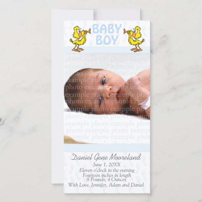 Baby-fotoannonskort Meddelande (Framsida)