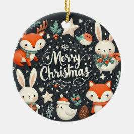 Baby Fotojulklappar, rävar och bunnier Julgransprydnad Keramik