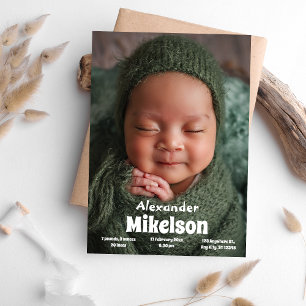 Baby Fotomodern födelse Meddelande