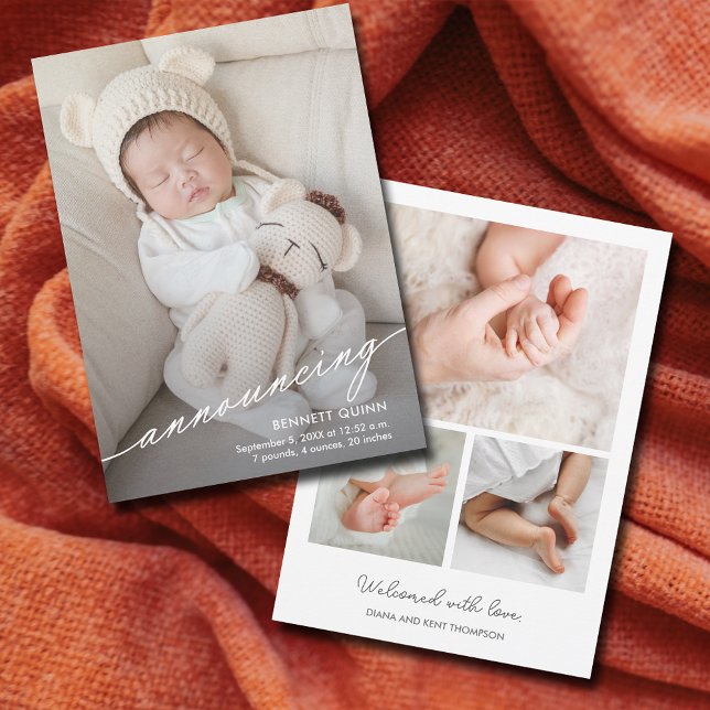 Baby Fotomodern födelse Meddelande (Skapare uppladdad)