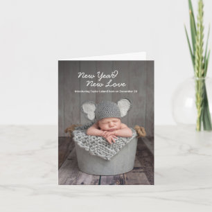 Baby Fotonyår Nya Kärlek Helgdag födelsedag Anteckningskort
