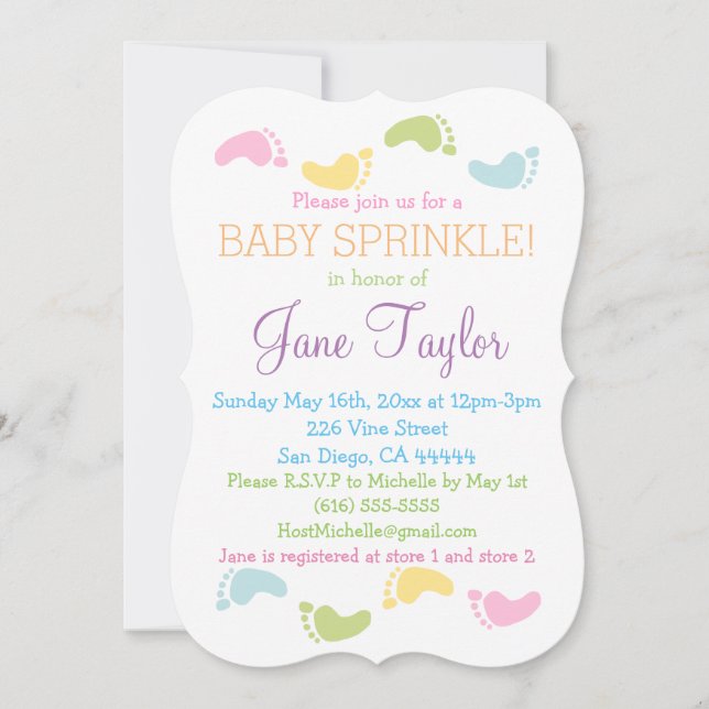Baby fotoutskrifter Baby Sprinkle Inbjudningar (Framsida)