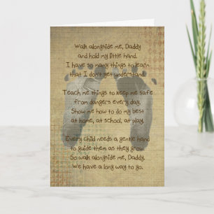 Baby Fotprint for Pappor Birthday Kort