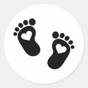 Baby fötter runt klistermärke