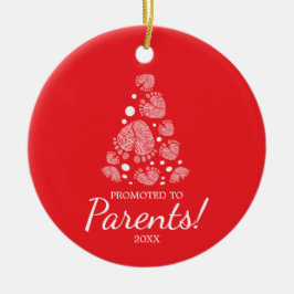 Baby fötter som formar Julgran,första julen Julgransprydnad Keramik