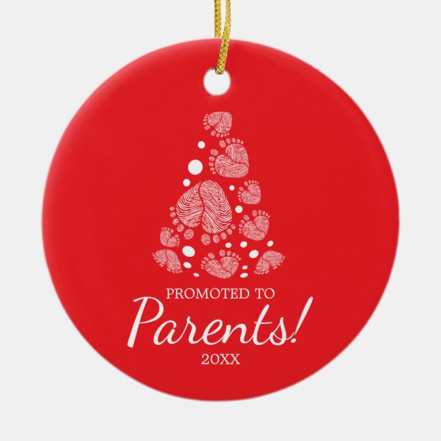 Baby fötter som formar Julgran,första julen Julgransprydnad Keramik (Framsidan)