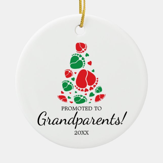 Baby fötter som formar Julgran, första julen Julgransprydnad Keramik (Framsidan)