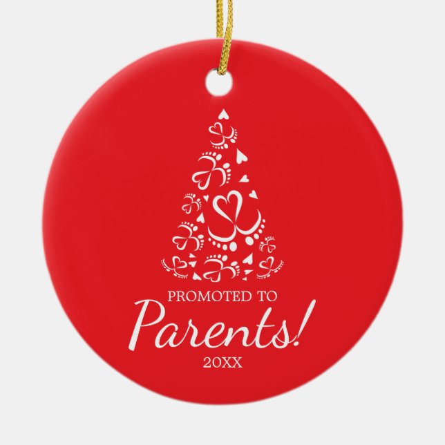 Baby fötter som formar Julgran,första julen Julgransprydnad Keramik (Framsidan)