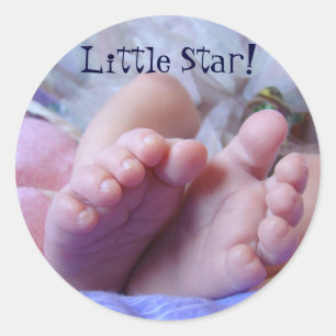 Baby Fötter tå klistermärken Ny Baby Lilla Stjärna