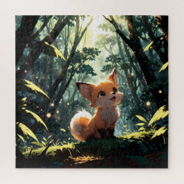 Baby fox in the forest pussel