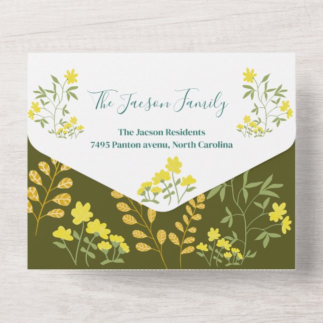Baby Fox och blommor Baby Shower (Back)