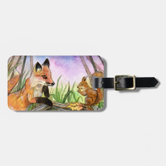 Baby Fox och ekorre Bagagebricka (Horisontell Framsida)