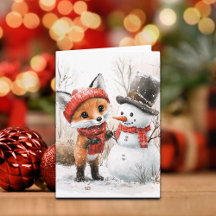 Baby Fox och Snögubbe