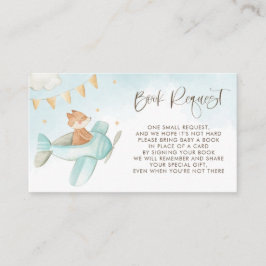 Baby Fox Pilot Flygplan Baby Shower Bok Request Tilläggskort