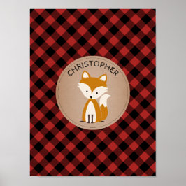 Baby Fox Play Personlig Nursery Artwork Poster
