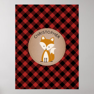 Baby Fox Play Personlig Nursery Artwork Poster