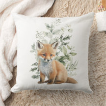 Baby Fox Sage Grönt Leafy Eucalyptus Nursery Decor