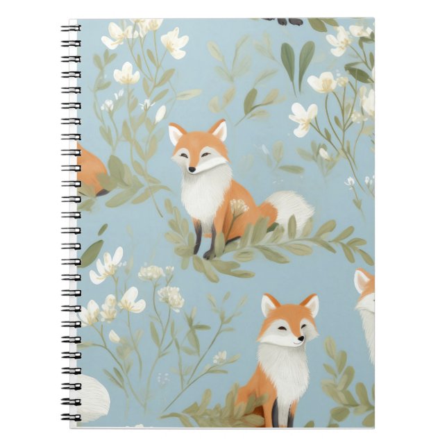 Baby Fox Skogsmarksmönster Söt Planner Anteckningsbok (Framsidan)