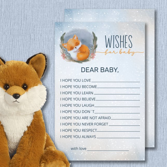 Baby Fox Snowly Winter Baby Shower Önskemål för Ba (Skapare uppladdad)