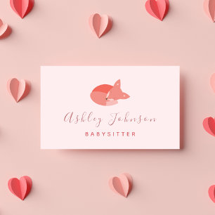 Baby Fox, spolning, matsäsong, matematik Visitkort