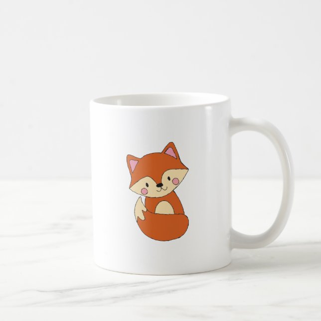 Baby Fox Teckning Cute Fox Art Baby Fox Design Kaffemugg (Höger)