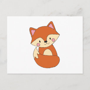 Baby Fox Teckning Cute Fox Art Baby Fox Design Vykort