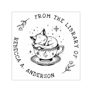 Baby Fox Unge Spipande i Magic Tekopp Bibliotek Självfärgande Stämpel