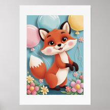 Baby Fox Wall Art, Baby Fox-utskrift, Cute Animal