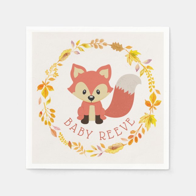 Baby Fox Wandeland Woodland Animals Babyskor Pappersservett (Framsidan)