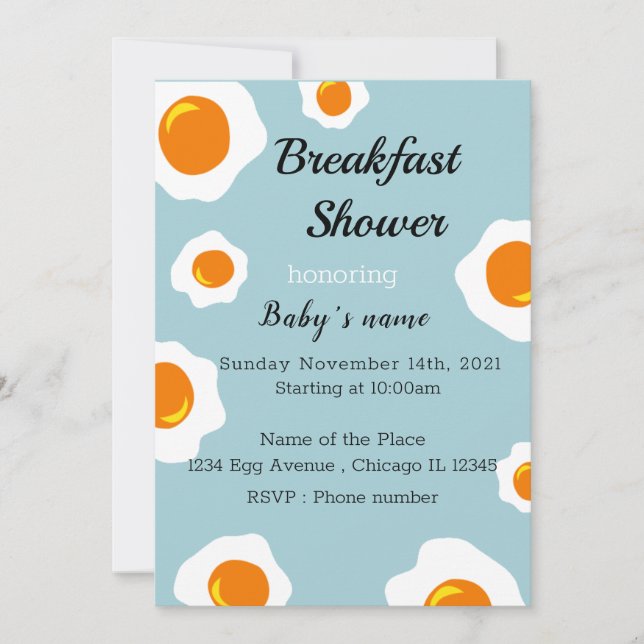 Baby Frukost Shower Inbjudan (Framsida)