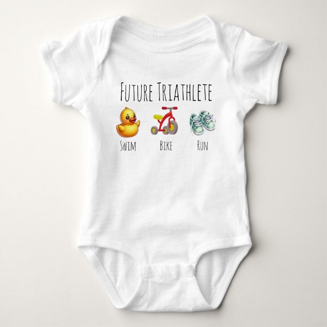 Baby Future Triathlete Swimming Runing Biking T Shirt (Framsida)