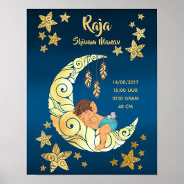 Baby Ganesha med måne och stjärnor Poster