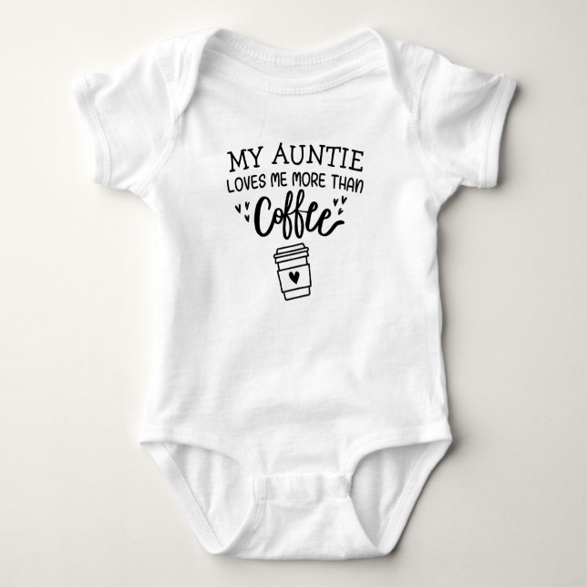 Baby-gåva, min vän Kärlek mig mer än kaffe T Shirt (Framsida)