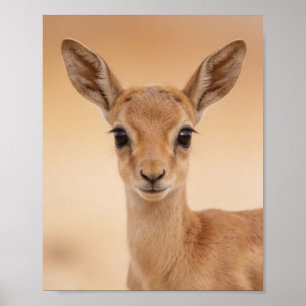 Baby Gazelle Porträtt – Söt Nursery Djur Vägg A Poster