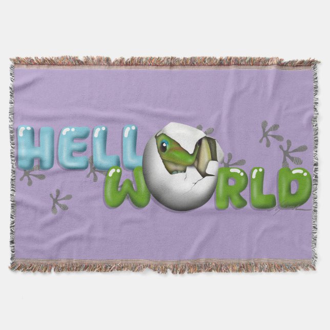 Baby Gecko in Egg  Filt (Framsidan)