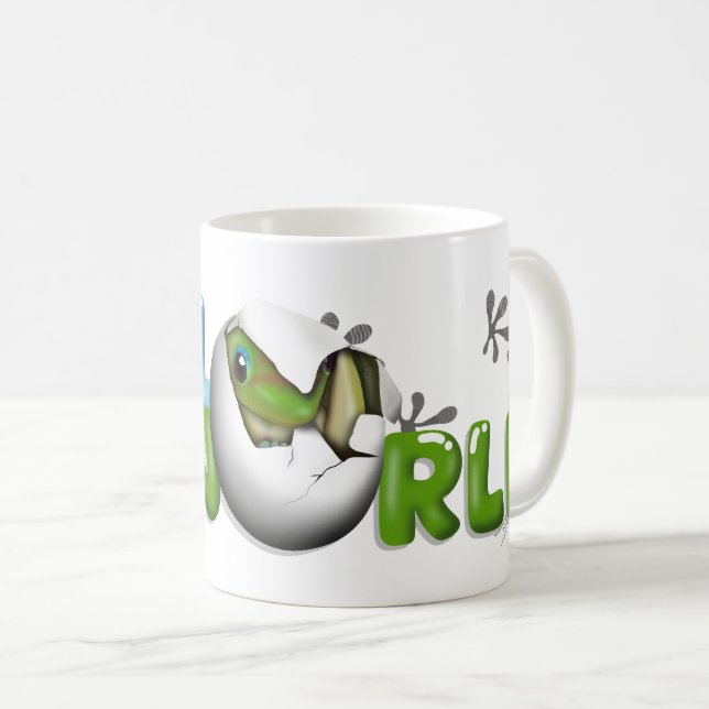 Baby Gecko in Egg  Kaffemugg (Framsida höger)