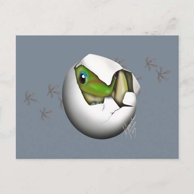 Baby Gecko in Egg  Vykort (Framsida)