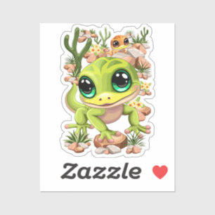 Baby Geckos Cute Tecknade figurer Klistermärken