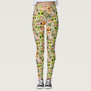 Baby Geckos Cute Tecknade figurer Leggings