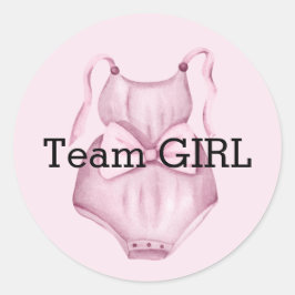 Baby gender avslöjar teamflicka runt klistermärke