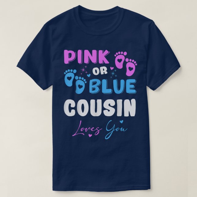 Baby Gender Reveal Cousin  T Shirt (Design framsida)
