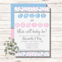 Baby Gender Reveal - Fades eller Braids inbjudan